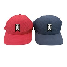 NIKE Dri-FIT Tiger Woods Heritage86 Swoosh Flex Golf Cap Hat Red Navy Size M/L