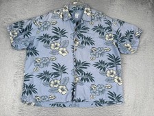 Lazy Moon Bay Shirt Mens 2XL Blue Short Sleeve Hawaiian Button Up Tropical