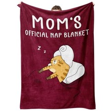 Mom Gifts from Daughter or Son, Mom Birthday Gifts Blanket, 80"x60" Burgundy
