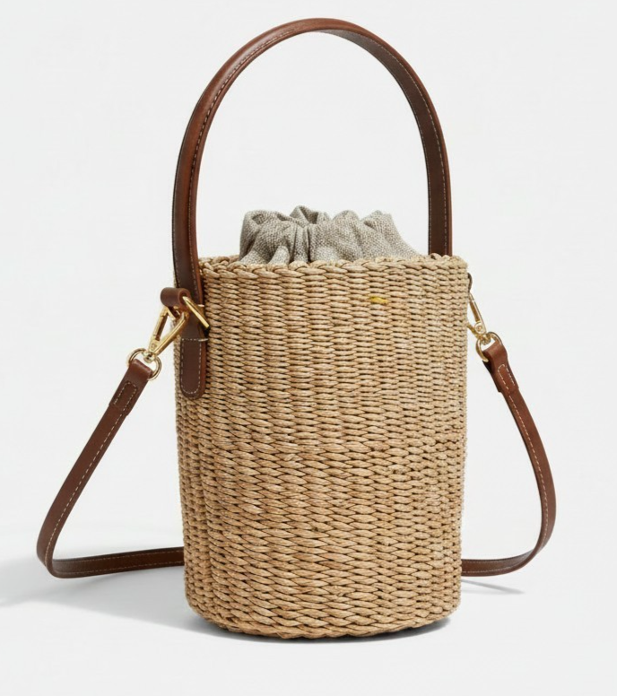 Madewell Mini Straw Basket Natural Crossbody Bag NWT