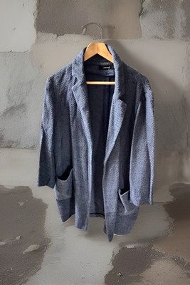 Hallhuber Mantel Offen Blau 40