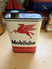 Vintage One Quart Metal Mobil Gas Oil Can