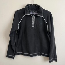 Fat Face Black 1/4 Zip Sweatshirt Cotton Blend Jumper  - Women's Size UK 10