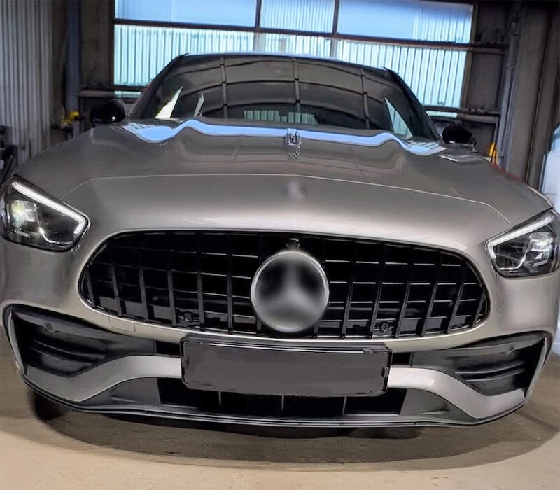 For Mercedes Benz C200 C300 2022-2024 W206 Gloss Black Front Bumper Grille Grill - Image 3 of 4