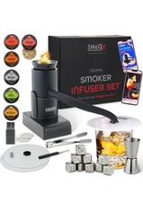 Cocktail Smoker 9 pce kit set with 6 flavors powerful smoke infusesmoke infuser
