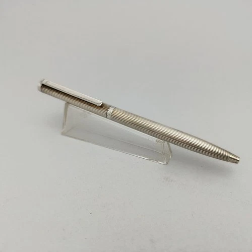 WALDMANN STERLING SILVER 925 TWIST PINSTRIPE BALLPOINT PEN VINTAGE EXCELLENT