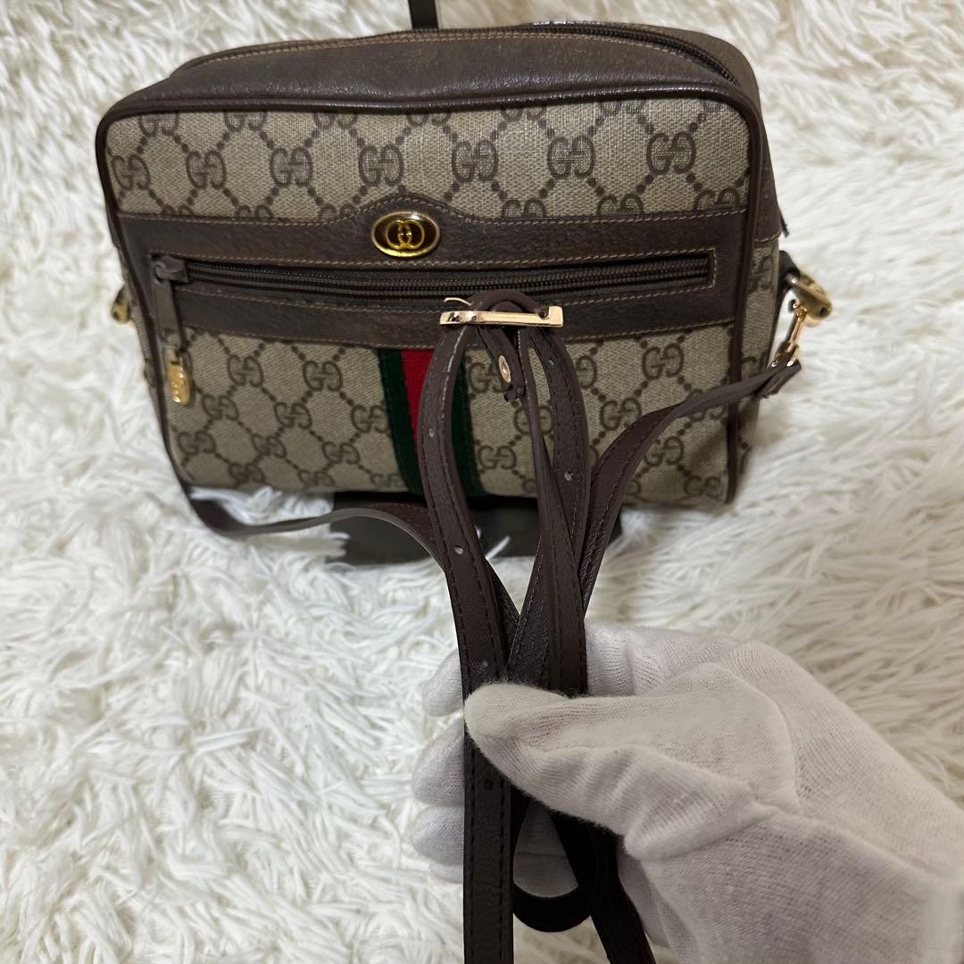 GUCCI Old Micro GG Supreme Leather Shoulder Bag Brown Unisex Crossbody Authenti thumbnail 12
