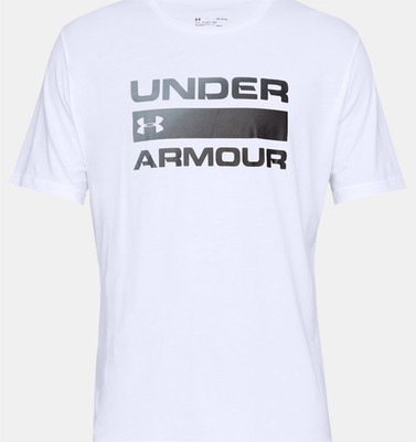 Under Armour Herren T-Shirt (Größe XL) Weiß Wortmarke Oberteil - Neu