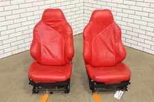 1995-1996 C4 Corvette Pair LH&RH Power Leather Bucket Seats *Torch Red*