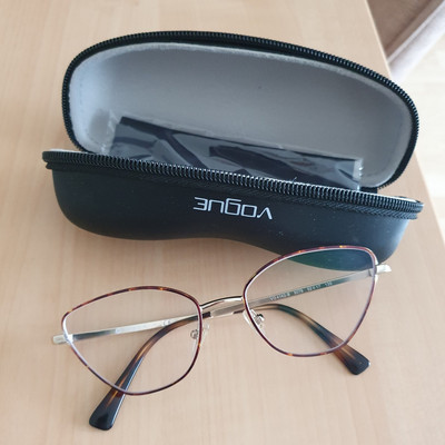 Vogue 4142B Brille Metall Butterfly Kristalle Pale Gold Havana Cat Eye NP 135 