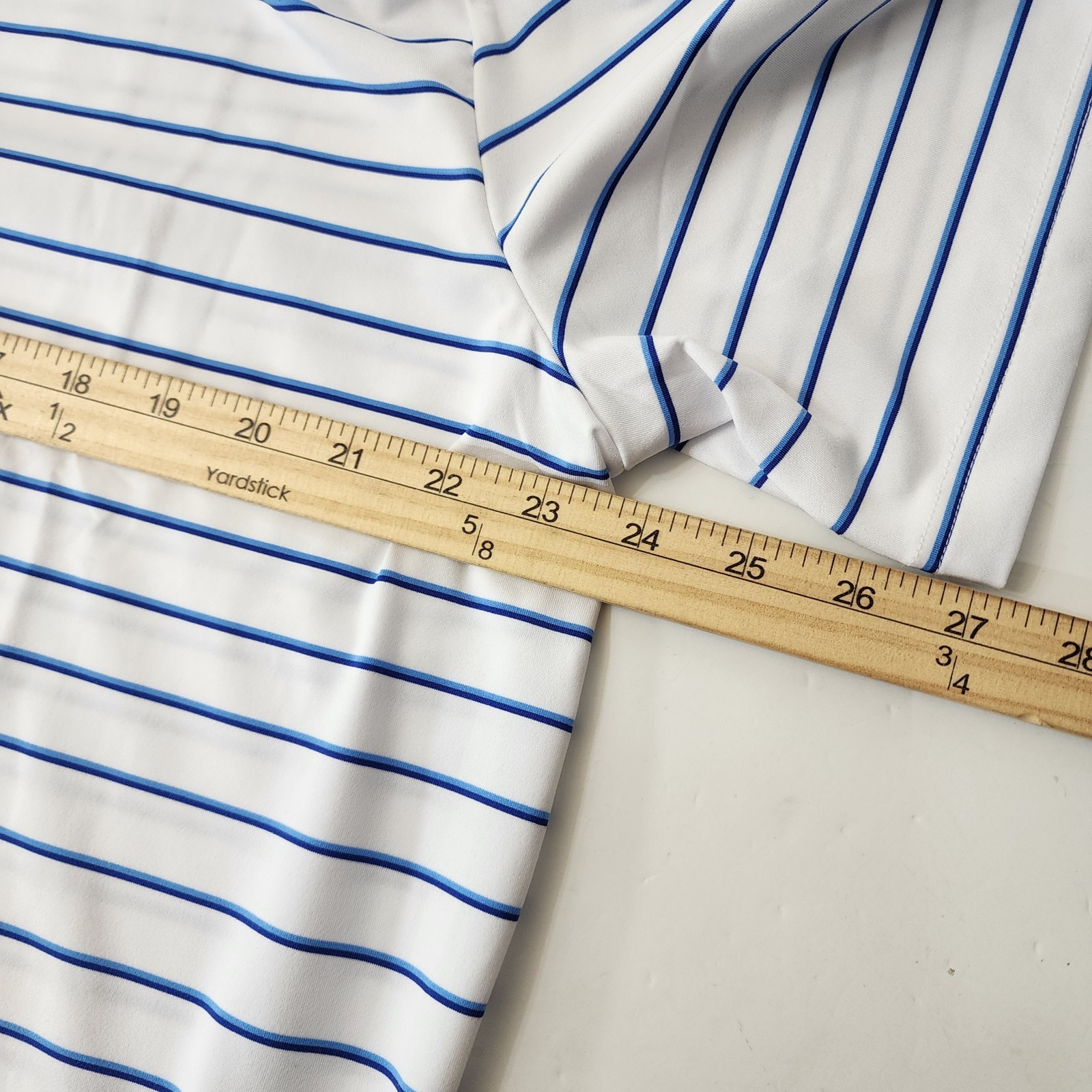 RLX RALPH LAUREN Polo Shirt Mens XL Blue White Ombre WICKING Golf Athleisure thumbnail 3