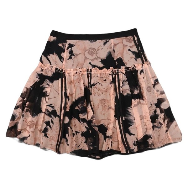 Alannah Hill Skirt Womens 8 Pink Chiffon Floral Pleated Mini Lined Size 8
