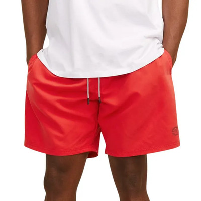 Jack & Jones Herren Badehose Badeshort Plus Size Übergröße Regular Fit Rot 42/44