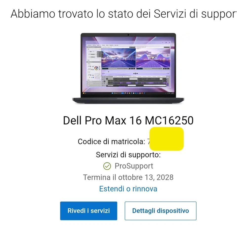 Dell Pro MAX 16 MC16250 Intel Ultra7 RAM 64GB SSD 2TB RTX PRO 2000 BLACKWELL 8GB - Immagine 2 di 4