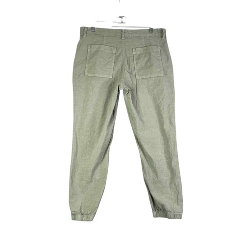 Frank & Eileen Jameson Hose Damen 10 grün Jogger Flachsmischung minimale Heftklammer - Bild 5 von 10
