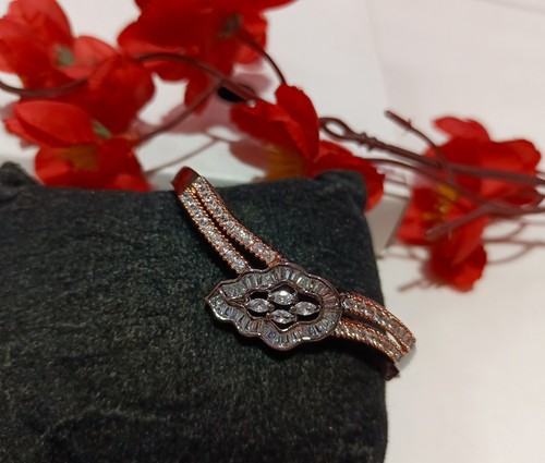 Indian CZ Bridal Bracelet Open-able Antique Plated Party Wear Designer Jewellery - Picture 3 of 4