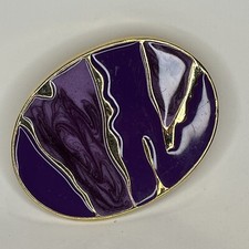 Vintage Nan Lewis Purple  Gold Belt Buckle GREAT FASHION STATEMENT 