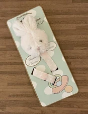 NEW Bearington Bear Baby Collection Plush Bunny Pacifier Clip Baby Gift