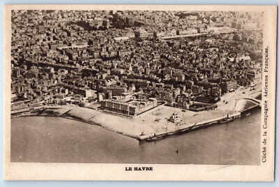 Seine-Maritime, Normandy France Postcard Le Havre Aerial View c1920's
