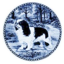 King Charles Spaniel - Dog Plate made in Denmark from fine European Porcelain
