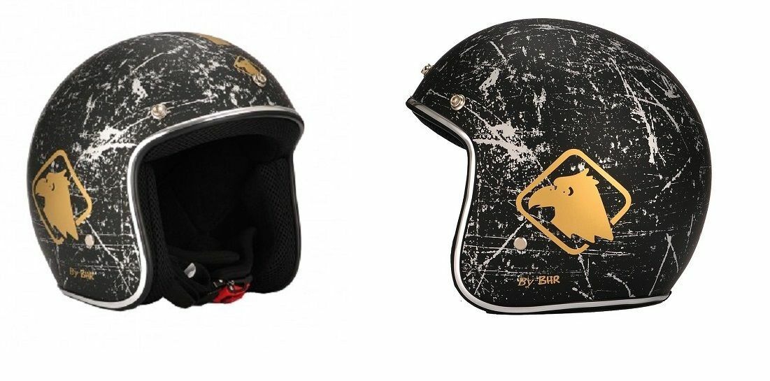 BHR Retro' 711 94058 Casco Demi-Jet da uomo, (Linea Palermo Calcio)