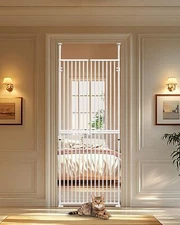 Extra Tall Cat Gate 75"-96.5", Cat Gate Double Acting Door for 33.5"-35.8" Wide