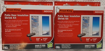 Lot of 2 Frost King Patio Door Insulation Shrink Kit 84'' Wide x 110''Tall   V76