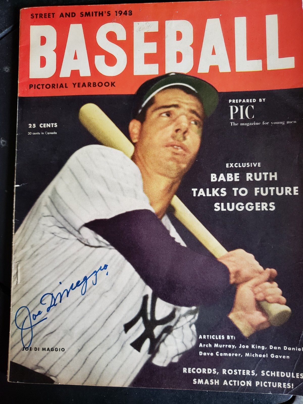Joe DiMaggio Autographed Signed New York Yankees 1948 Street and Smith's Magazine JSA Letter 