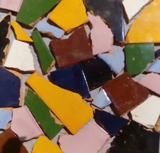 10 Pounds of Broken Talavera Mexican Ceramic Tile in Mixed Solid Colors 03