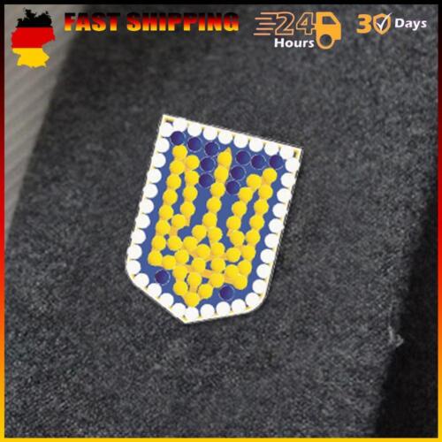 New 2pcs DIY Diamond Painting Brooch Ukraine Flag National Emblem Clothes Lap  - Picture 1 of 8