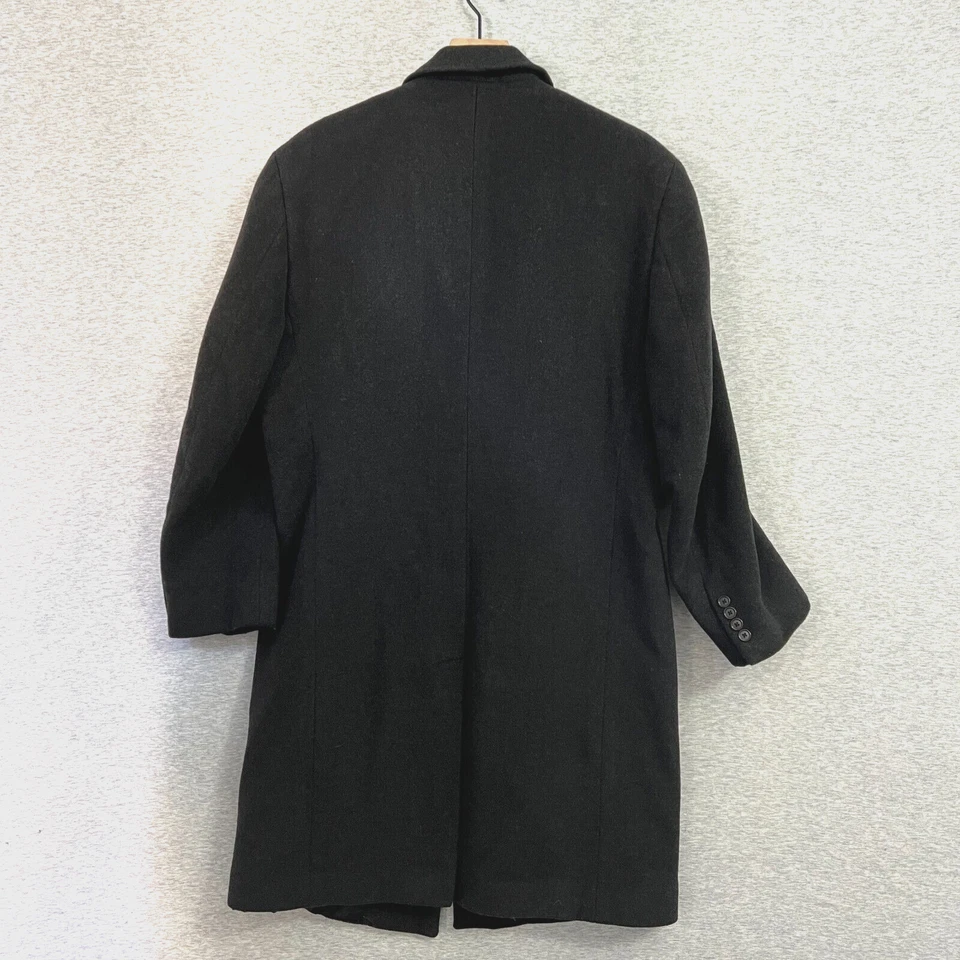 Abrigo Nautica Vintage Para Hombres 40S Gris Carbón Lana Nylon Mezcla Cachemira Abrigo Foto 3 de 4