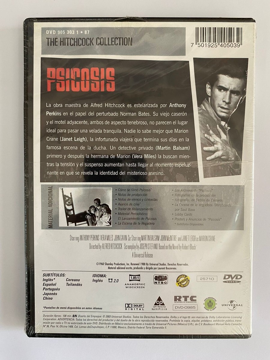 PSICOSIS, MOVIE BY ALFRED HITCHCOCK, 1960 MEXICAN DVD, STILL