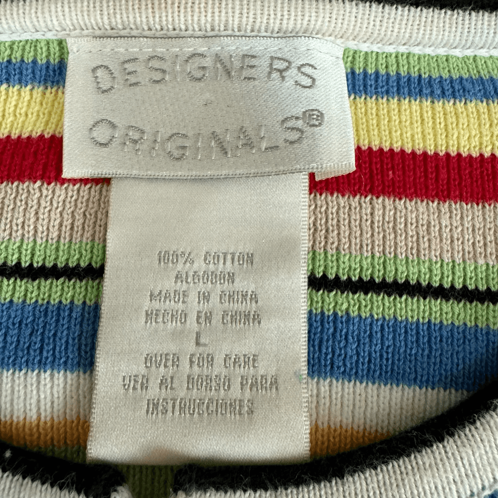 デザイナーズvintage 販売 Designers Originals vintage bright multicolor striped 100% cotton