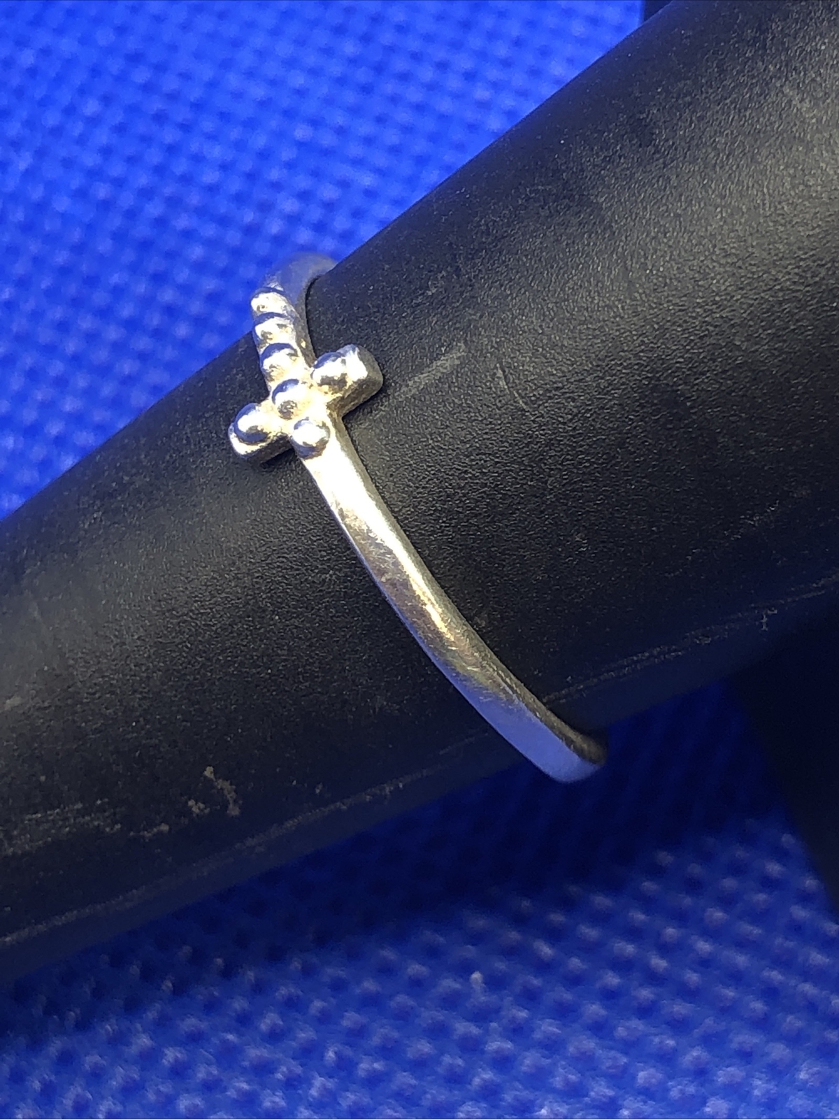 Stackable 925 Sterling Silver Petite Cross Beaded… - image 5