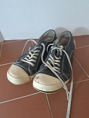 Vtg Old Worn Converse All Star  Leather And Rubber Shoes Style Code 7B-07-06-S48