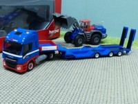1/87 Herpa Iveco Stralis Np Goldhofer Allrounder-Sz + Radlader Riwatrans 312851