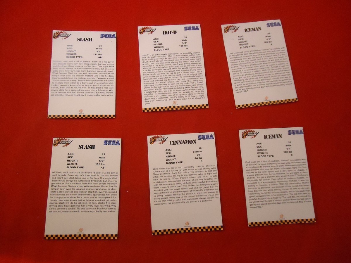 Crazy Taxi 2 Sega Dreamcast E3 Promotional Trading Cards Cinnamon