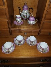   Vintage Victorian Porcelain ROYAL CROWN Tea Set M4035 "Lovers" GUILDED E.C.  