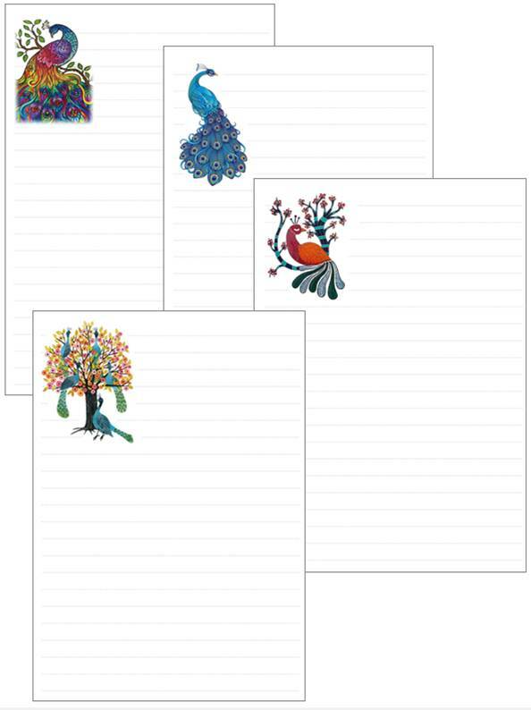 Printable Peacock Stationery Delightfully Vintage Stationery 'Dear