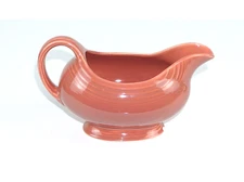 HOMER LAUGHLIN FIESTA 1950S TRIDENT LOGO 18 OZ VINTAGE ROSE GRAVY SAUCEBOAT