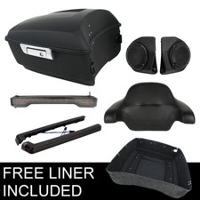 Matte King Trunk Pad Speakers Smoked Light Fit For Harley Road Glide King 14-26