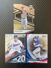 3 JUSTIN FOSCUE /999 2020 Elite, Bowman Chrome 20in20, Bowman’s Best TOP Rangers