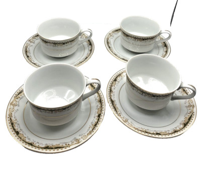 4 Signature Collection Queen Anne Select Fine China Cup Saucer Japan Tea Mug