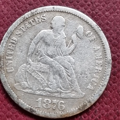 1876 Seated Liberty Dime 10c Better Grade #89502
