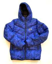 Green Orange Hooded Puffer Jacket 