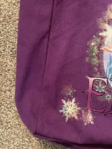 Frozen Elsa tote bag Canvas Shopping Bag purple handled new with tags Disney - Picture 6 of 24