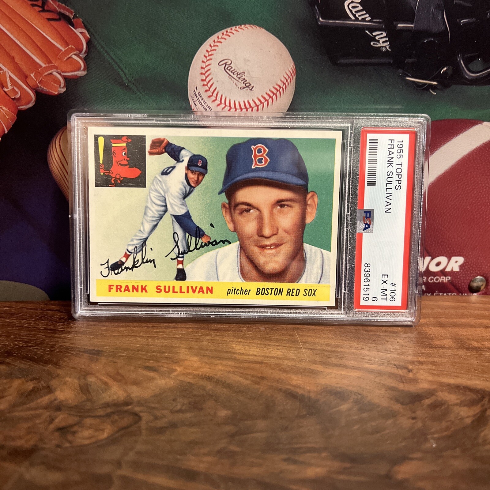 1955 Topps #106 Frank Sullivan RC PSA 6 EXMT  Mint Corners High End 6