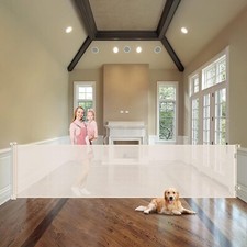 100"x35" Extra Long Wide Baby Gate Retractable Dog Indoor Outdoor Large Openings