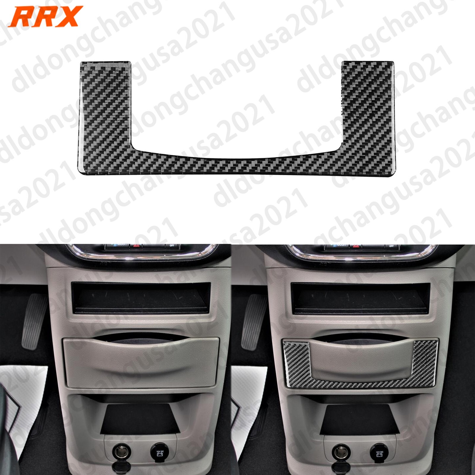 Carbon Fiber Console Storage Panel Frame For Grand Caravan C/V Town & Country