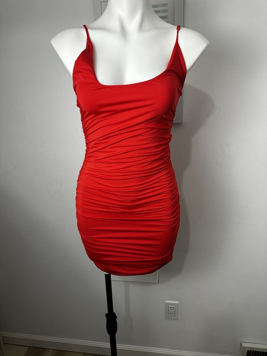 Oh Polly Mini Dress Red Size 6 Body Con Rouching Brand New With Tags | eBay